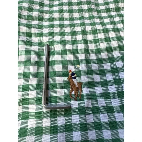 Polo Ralph Lauren Men's Large Slim Fit Stretch Oxford Button Down Shirt Gingham - Picture 9 of 9